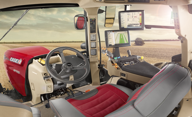 Traktorius Case IH Optum CVX serija - vaizdas iš vairuotojo kabinos