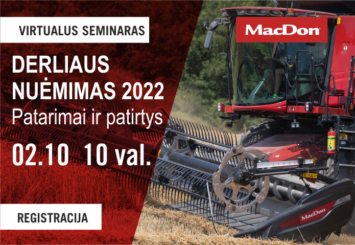 REGISTRACIJA į seminarą PASIRUOŠIMAS DERLIAUS NUĖMIMUI 2022 REGISTRACIJA į seminarą PASIRUOŠIMAS DERLIAUS NUĖMIMUI 2022