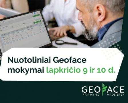 Nuotoliniai išmaniosios žemdirbystės programos Geoface mokymai Nuotoliniai išmaniosios žemdirbystės programos Geoface mokymai