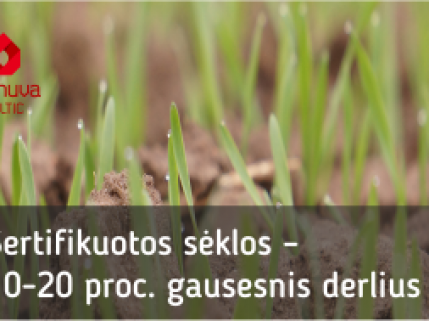 Sertifikuotos sėklos – 10-20 proc. gausesnis derlius