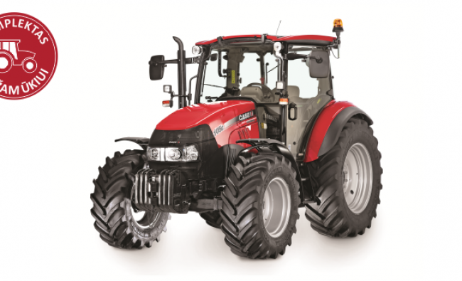 Traktorius Case IH Farmall 105C - komplektas skirtas mažam ūkiui