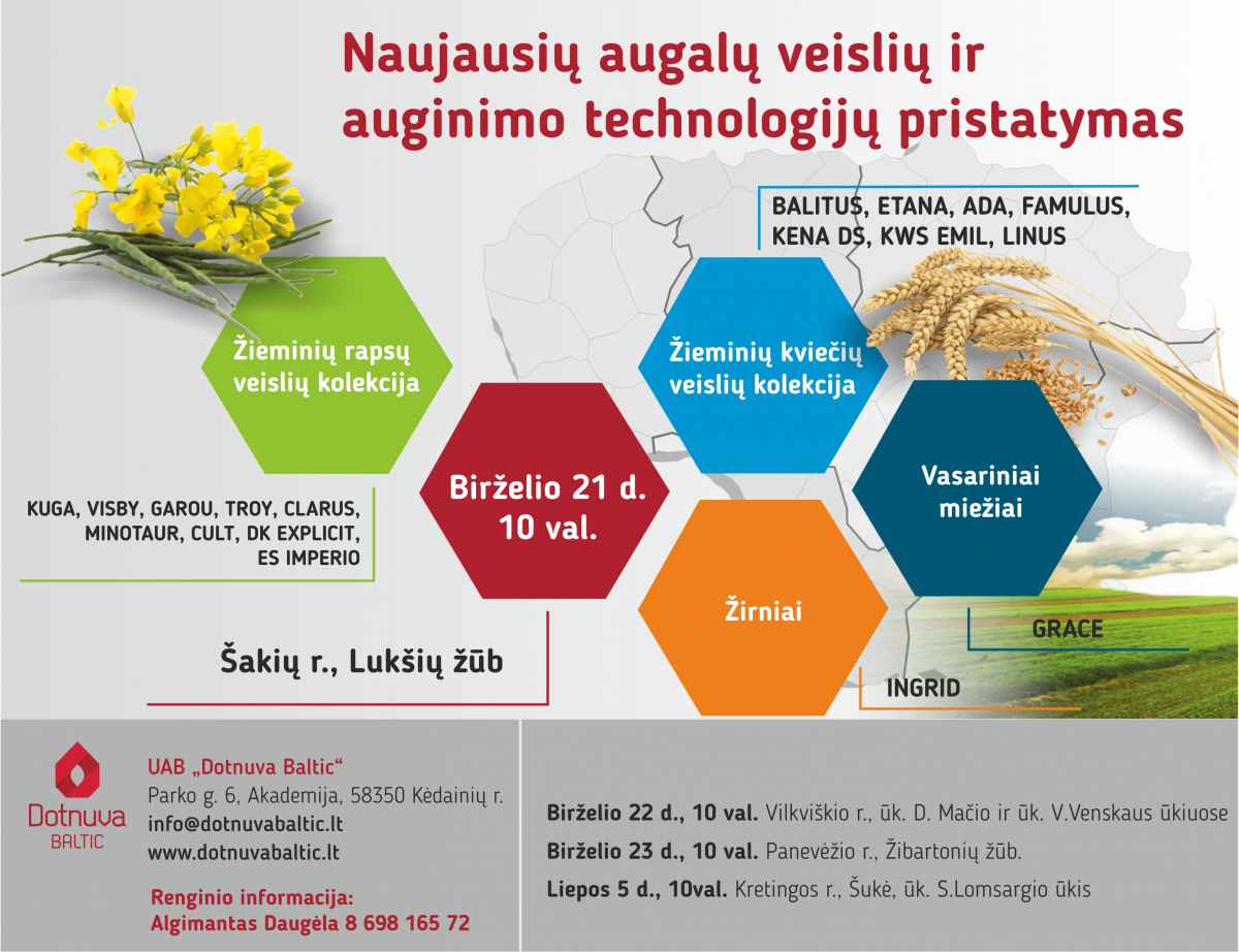 Naujausių augalų veislių ir technologijų pristatymas