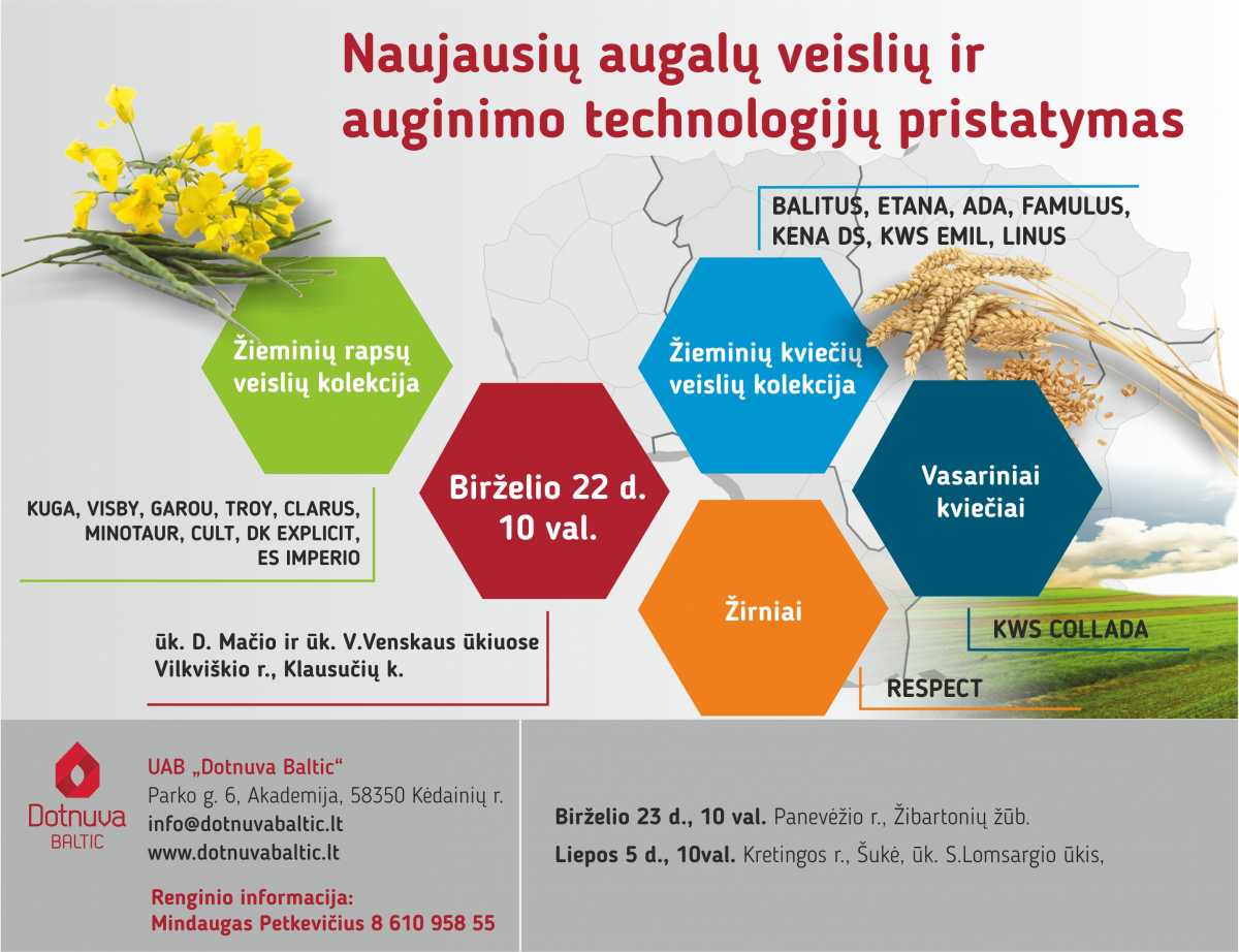 Naujausių augalų veislių ir technologijų pristatymas