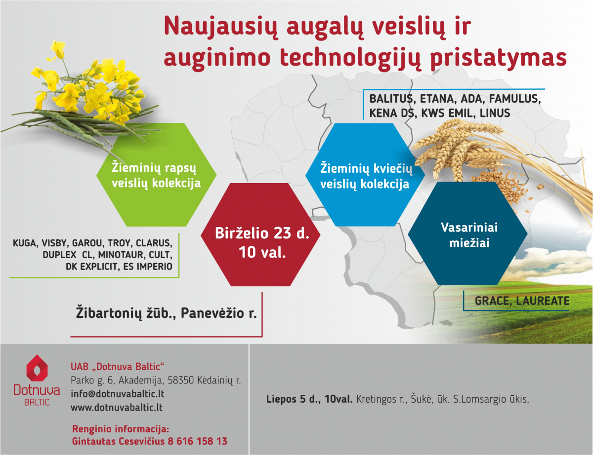Naujausių augalų veislių ir technologijų pristatymas