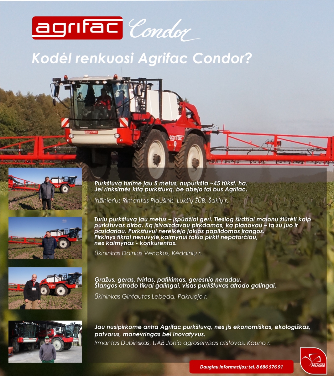 Kodėl renkuosi Agrifac Condor?