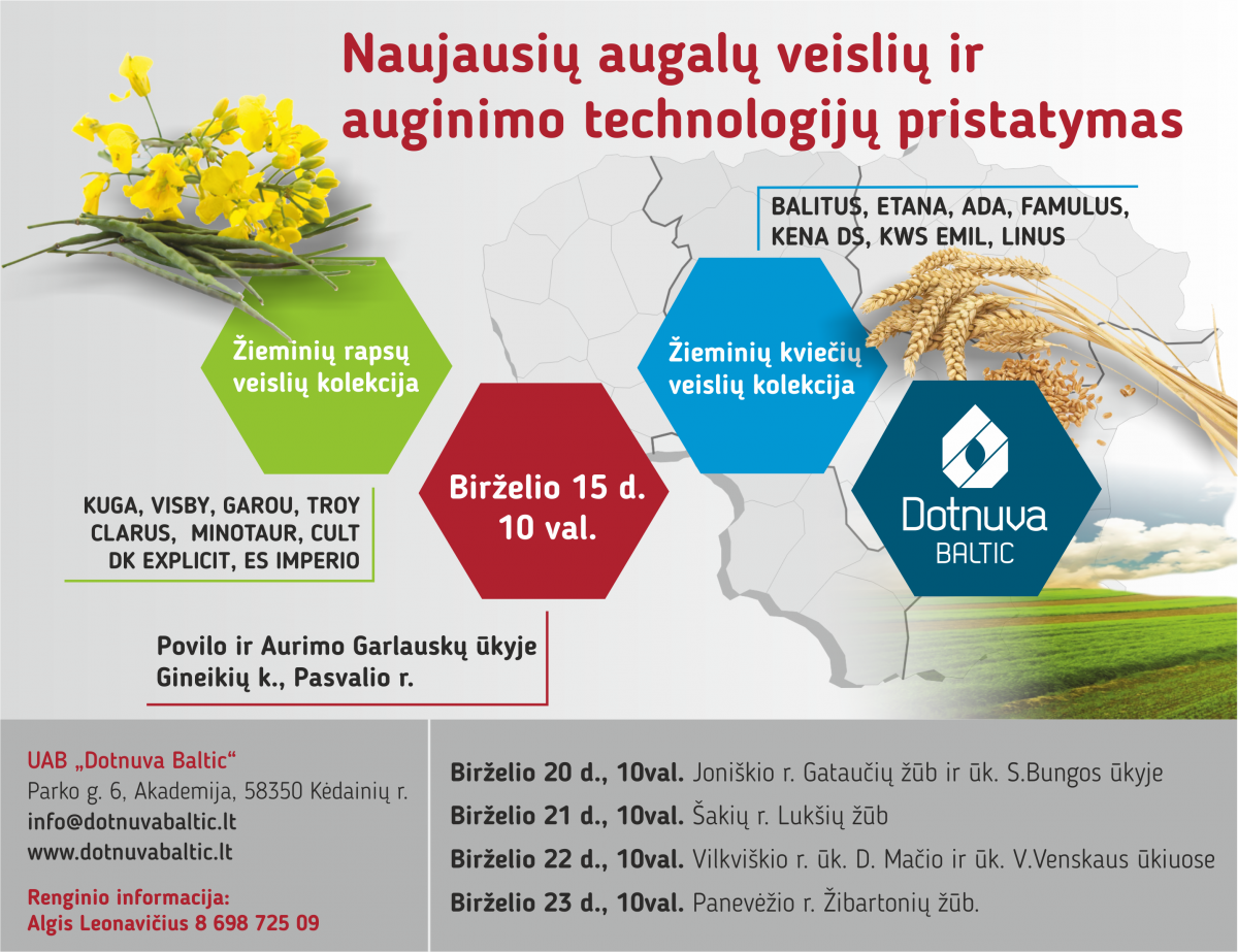 Naujausių augalų veislių ir technologijų pristatymas