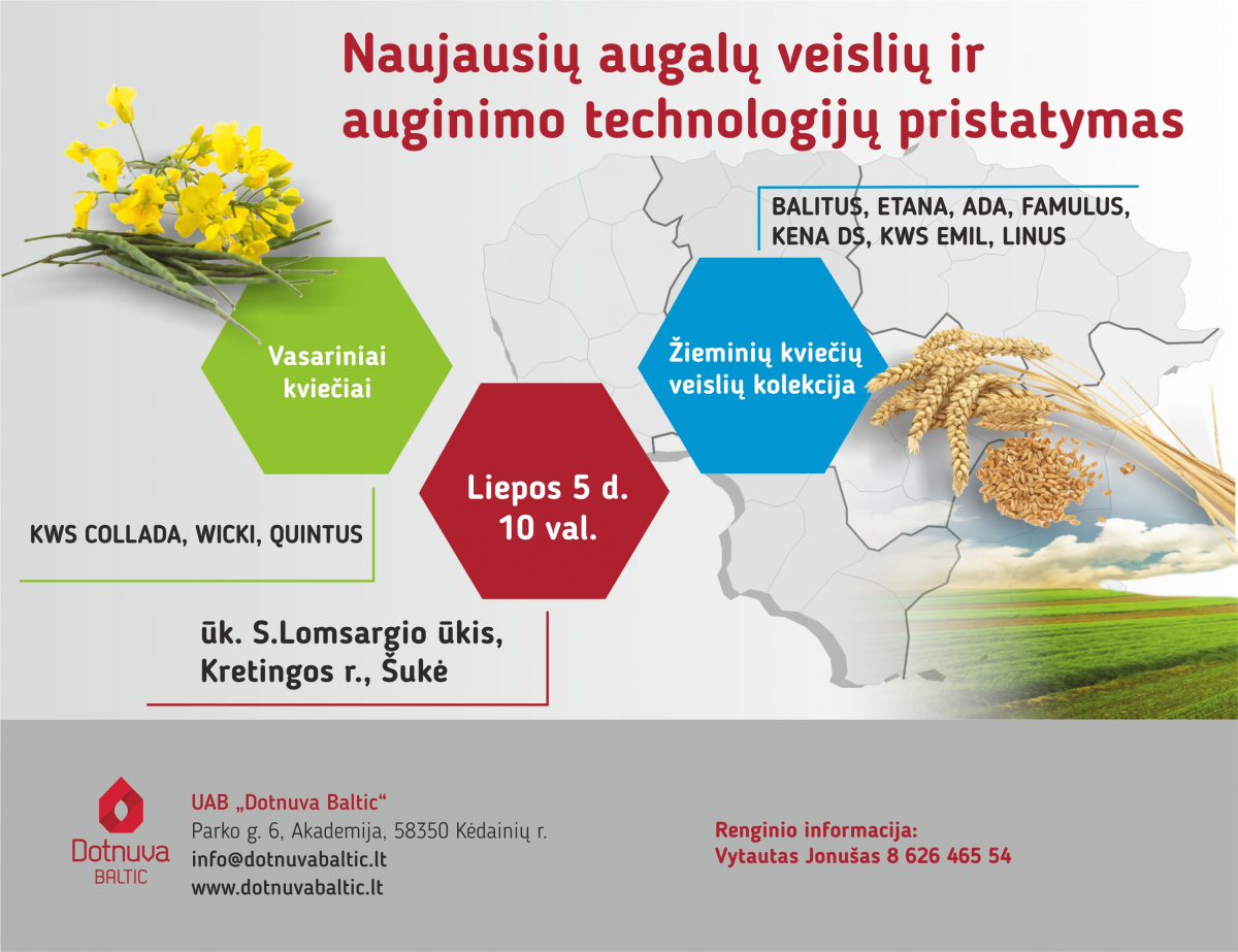 Naujausių augalų veislių ir technologijų pristatymas