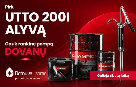 Pirk UTTO 200L alyvą - gauk dovanų rankinę pompą!