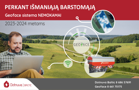 Perkant išmaniąją barstomąją Geoface sistema nemokamai